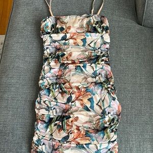Windsor ruched floral mini dress